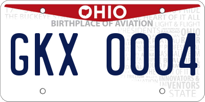 OH license plate GKX0004