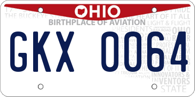 OH license plate GKX0064