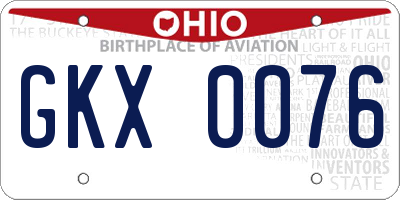 OH license plate GKX0076