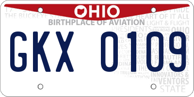 OH license plate GKX0109