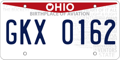 OH license plate GKX0162