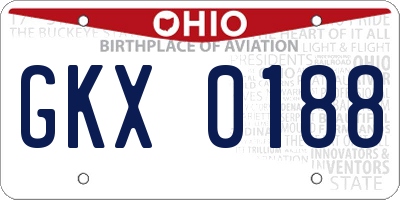 OH license plate GKX0188