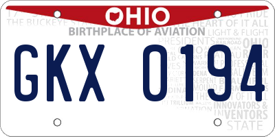 OH license plate GKX0194