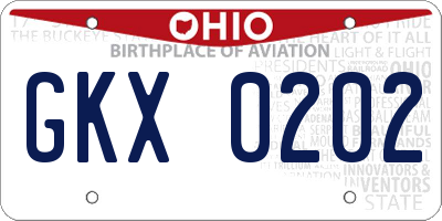 OH license plate GKX0202