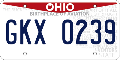 OH license plate GKX0239