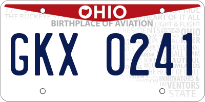 OH license plate GKX0241