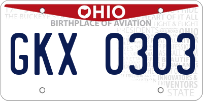 OH license plate GKX0303