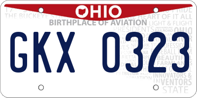OH license plate GKX0323