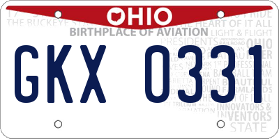 OH license plate GKX0331