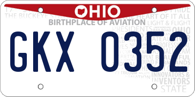 OH license plate GKX0352