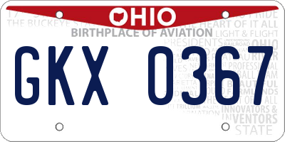 OH license plate GKX0367