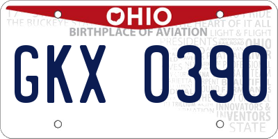 OH license plate GKX0390