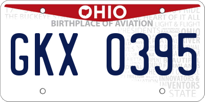 OH license plate GKX0395