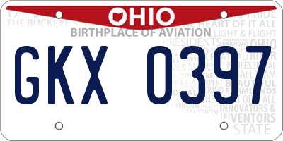 OH license plate GKX0397