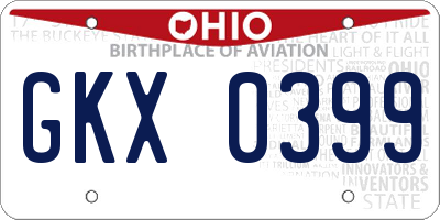 OH license plate GKX0399