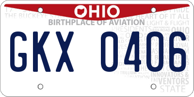 OH license plate GKX0406