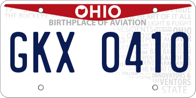 OH license plate GKX0410