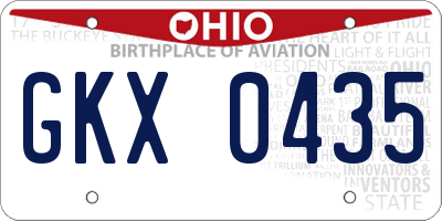 OH license plate GKX0435