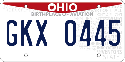 OH license plate GKX0445