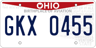 OH license plate GKX0455