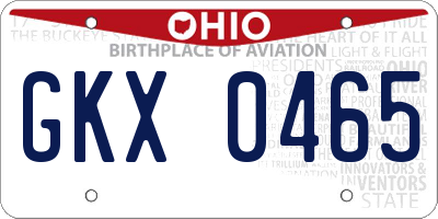 OH license plate GKX0465