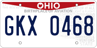 OH license plate GKX0468