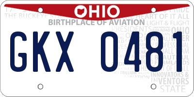 OH license plate GKX0481