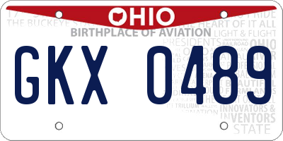 OH license plate GKX0489