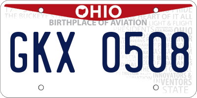 OH license plate GKX0508