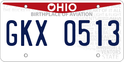 OH license plate GKX0513