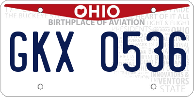 OH license plate GKX0536