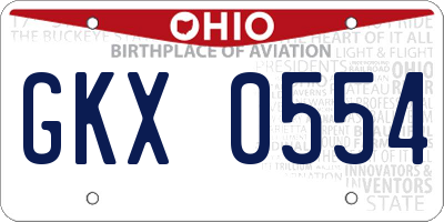 OH license plate GKX0554