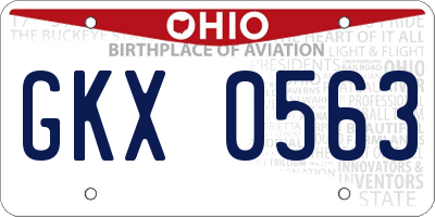 OH license plate GKX0563