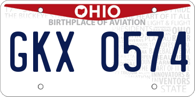 OH license plate GKX0574