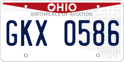OH license plate GKX0586