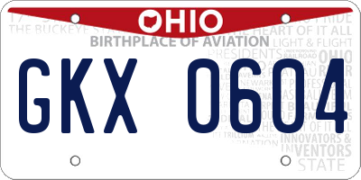 OH license plate GKX0604