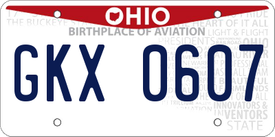 OH license plate GKX0607