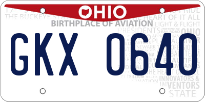 OH license plate GKX0640