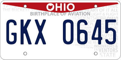 OH license plate GKX0645