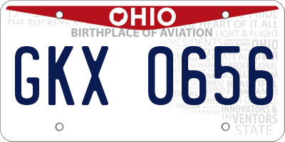 OH license plate GKX0656