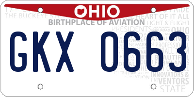 OH license plate GKX0663