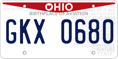 OH license plate GKX0680