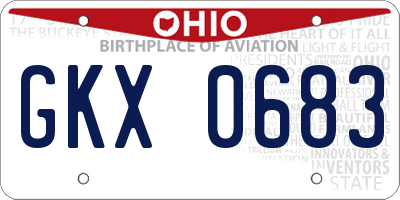 OH license plate GKX0683