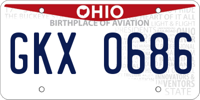 OH license plate GKX0686