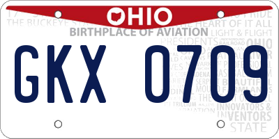 OH license plate GKX0709