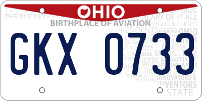OH license plate GKX0733
