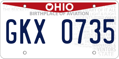 OH license plate GKX0735