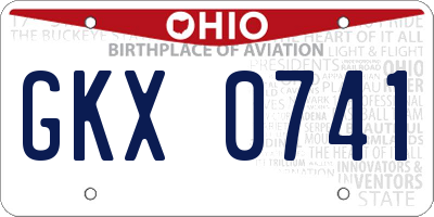 OH license plate GKX0741