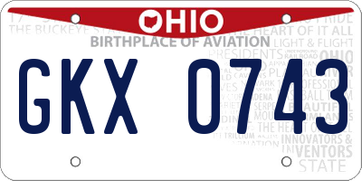 OH license plate GKX0743