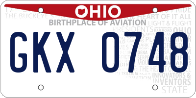 OH license plate GKX0748